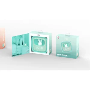 RÉVEIL VEILLEUSE LAPIN BILLY CLOCK TACTILE BLEU CLAIR  – MOBILITY ON BOARD