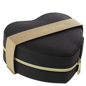 Boite A Bijoux Cœur Cuir Artificiel noir- JLINE