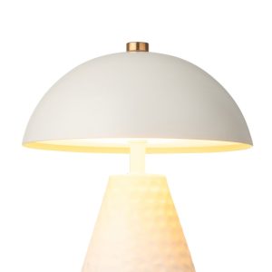 Lampe De Table Champignon Fer Blanc Cassé