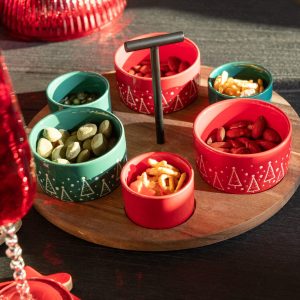 Service à tapas, thème Noël-JLINE