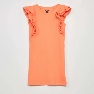 Robe en maille côtelée Orange