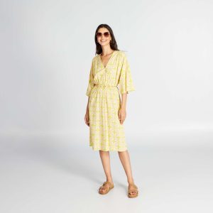 Robe courte avec imprimé Jaune