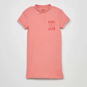 Robe en jersey avec col polo Rose