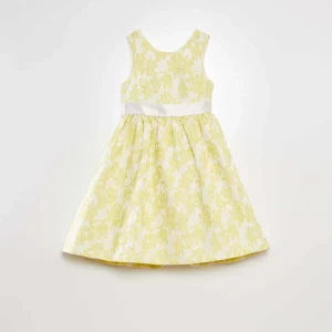 Robe de cérémonie jacquard Jaune