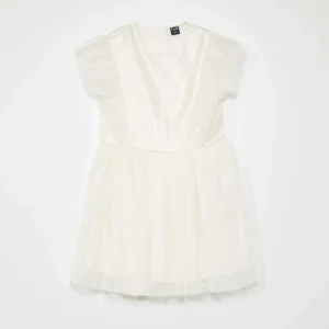 Robe de cérémonie mi-longue à sequins blanc