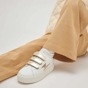 BASKETS MINI MARILOU ENFANT BLANC ET OR – VANESSA WU