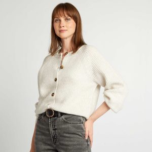 Gilet en maille grosse jauge ECRU