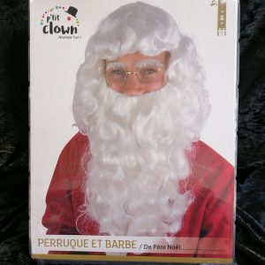 Barbe et perruque Père Noël blanche