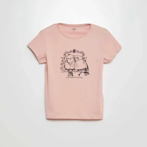 T-shirt en maille jersey imprimé ROSE