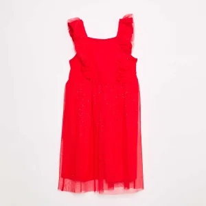 Robe en maille jersey unie ROUGE