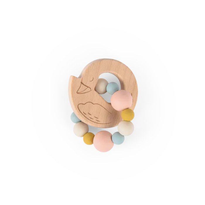 HOCHET ANNEAU DE DENTITION BOIS ET SILICONE CYGNE L’ÉCOLE DE DANSE – MOULIN ROTY – Image 3