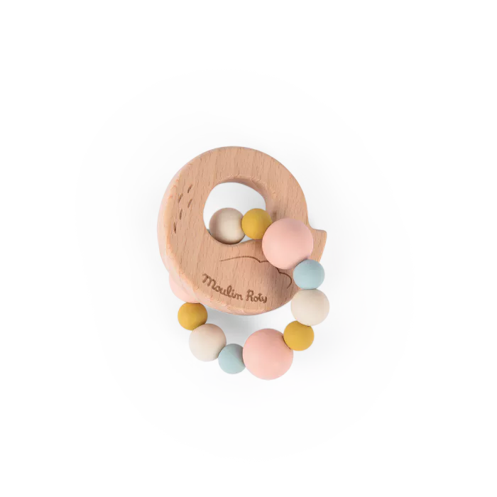 HOCHET ANNEAU DE DENTITION BOIS ET SILICONE CYGNE – MOULIN ROTY – Image 2