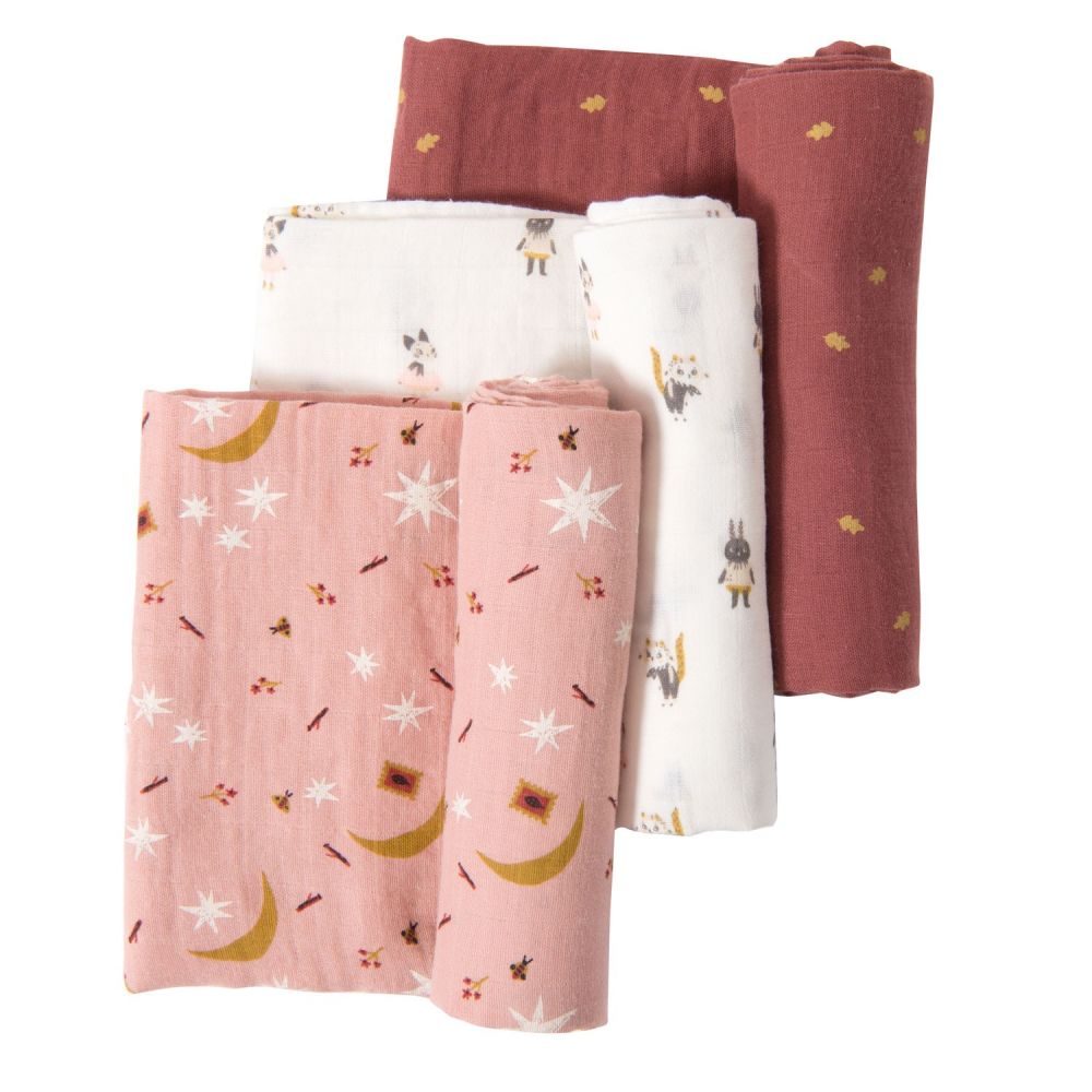 SET DE 3 LANGES IMPRIMES APRES LES PLUIE – MOULIN ROTY – Image 3