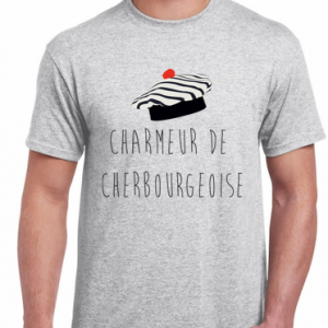 T-shirt Homme gris  » CHARMEUR DE CHERBOURGEOISE »