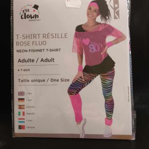 Tee shirt résille rose fluo