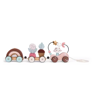 TRAIN D’ACTIVITÉS A TIRER EN BOIS APRES LA PLUIE-MOULIN ROTY