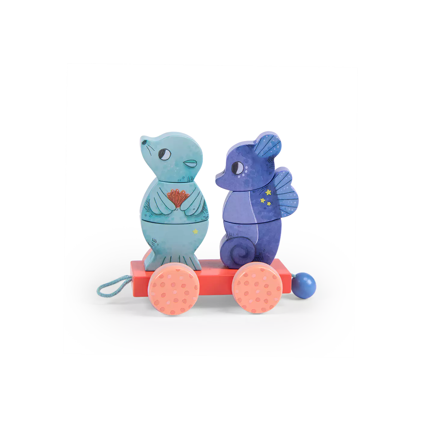 TRAIN D’ACTIVITÉS A TIRER EN BOIS LES AVENTURES DE PAULIE-MOULIN ROTY – Image 5