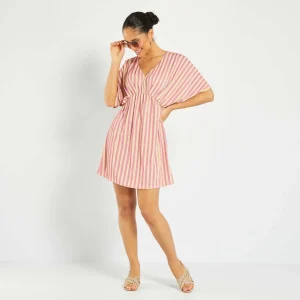 Robe courte à paillettes Rose