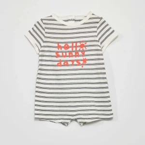 Barboteuse courte en jersey Blanc