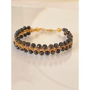 Bracelet Céline obsidienne gold- La Balinaise