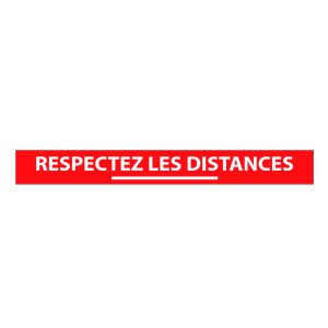 Sticker de sol 80 cm – Bandes distance de sécurité B3 rouge