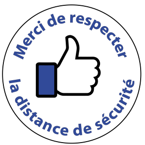 Sticker de sol 50 cm – distance de sécurité R3 like