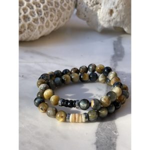 BRACELET ROMÉO OEIL DE TIGRE  GRIS LA BALINAISE