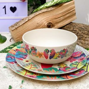 VAISSELLE FIBRE DE BAMBOU – PERROQUETS