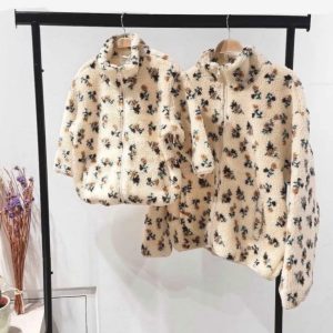 Veste moumoute Enfant fleurie Eva- Mère Fille