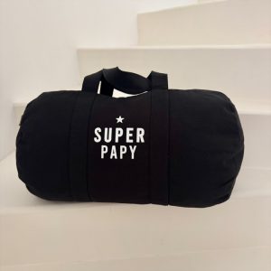 Sac Polochon noir Super Papy -MARCEL ET LILY
